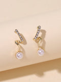  | SHEIN Rhinestone & Faux Pearl Decor Stud Earrings | Earrings | Shein | OneHub