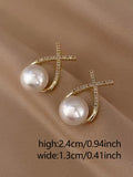  | SHEIN Rhinestone & Faux Pearl Decor Stud Earrings | Earrings | Shein | OneHub