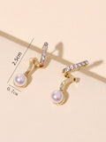  | SHEIN Rhinestone & Faux Pearl Decor Stud Earrings | Earrings | Shein | OneHub