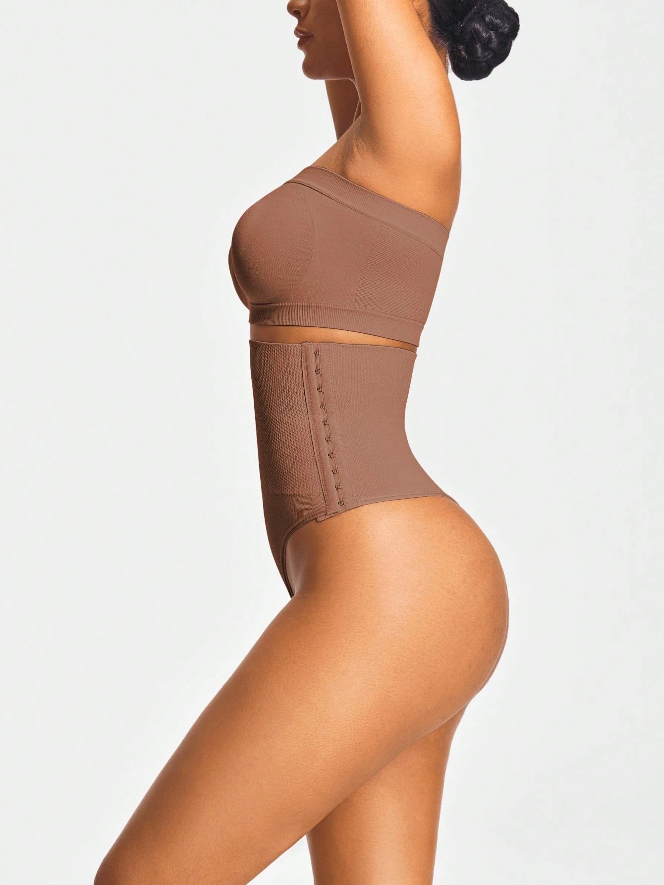 SHEIN SHAPORA Women's High Waist Side Button Shaping Thong Panty