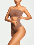 SHEIN SHAPORA Women's High Waist Side Button Shaping Thong Panty