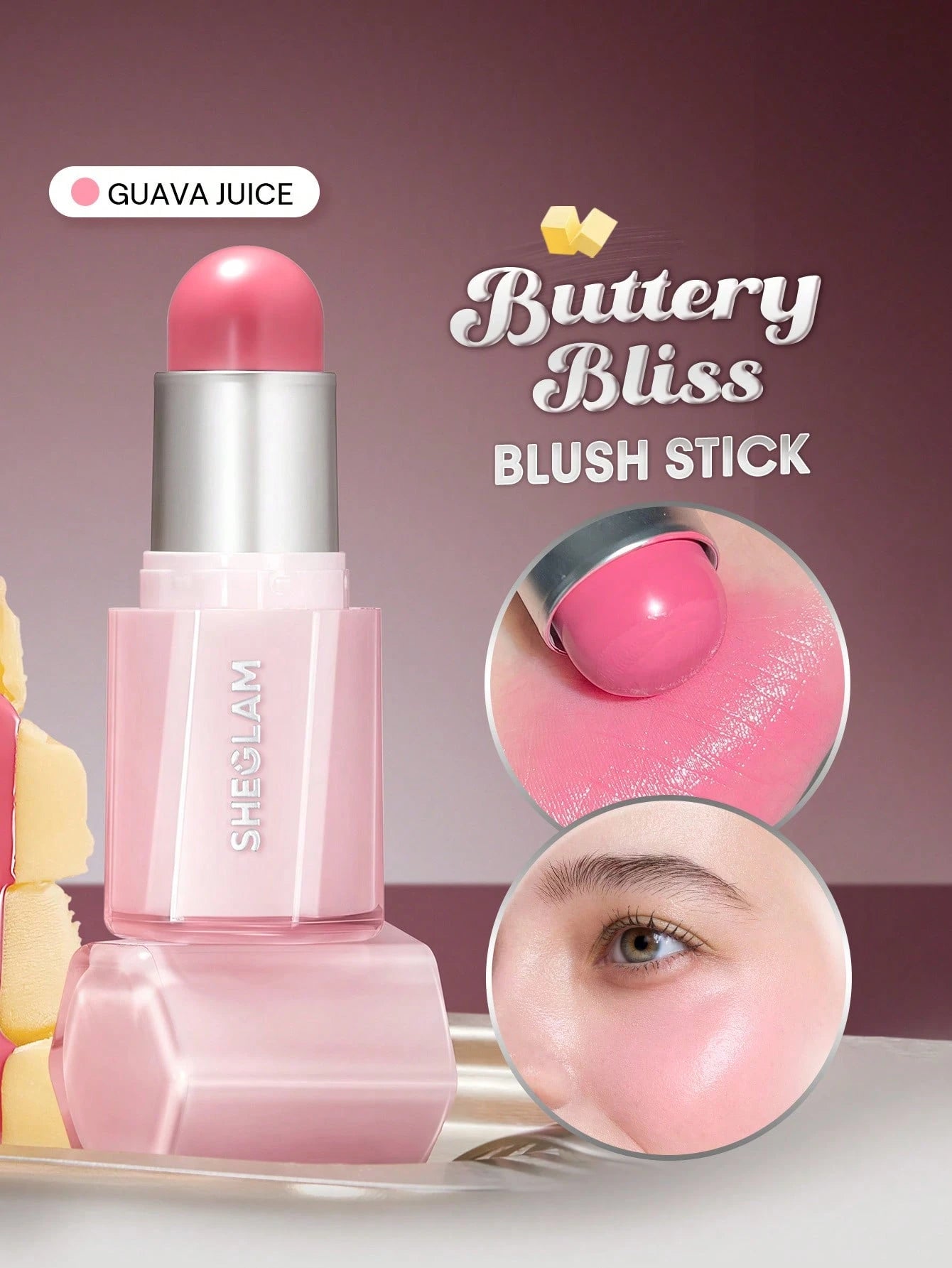  | SHEGLAM Buttery Bliss Blush Stick-Guava Juice | Makeup | SheGlam | OneHub