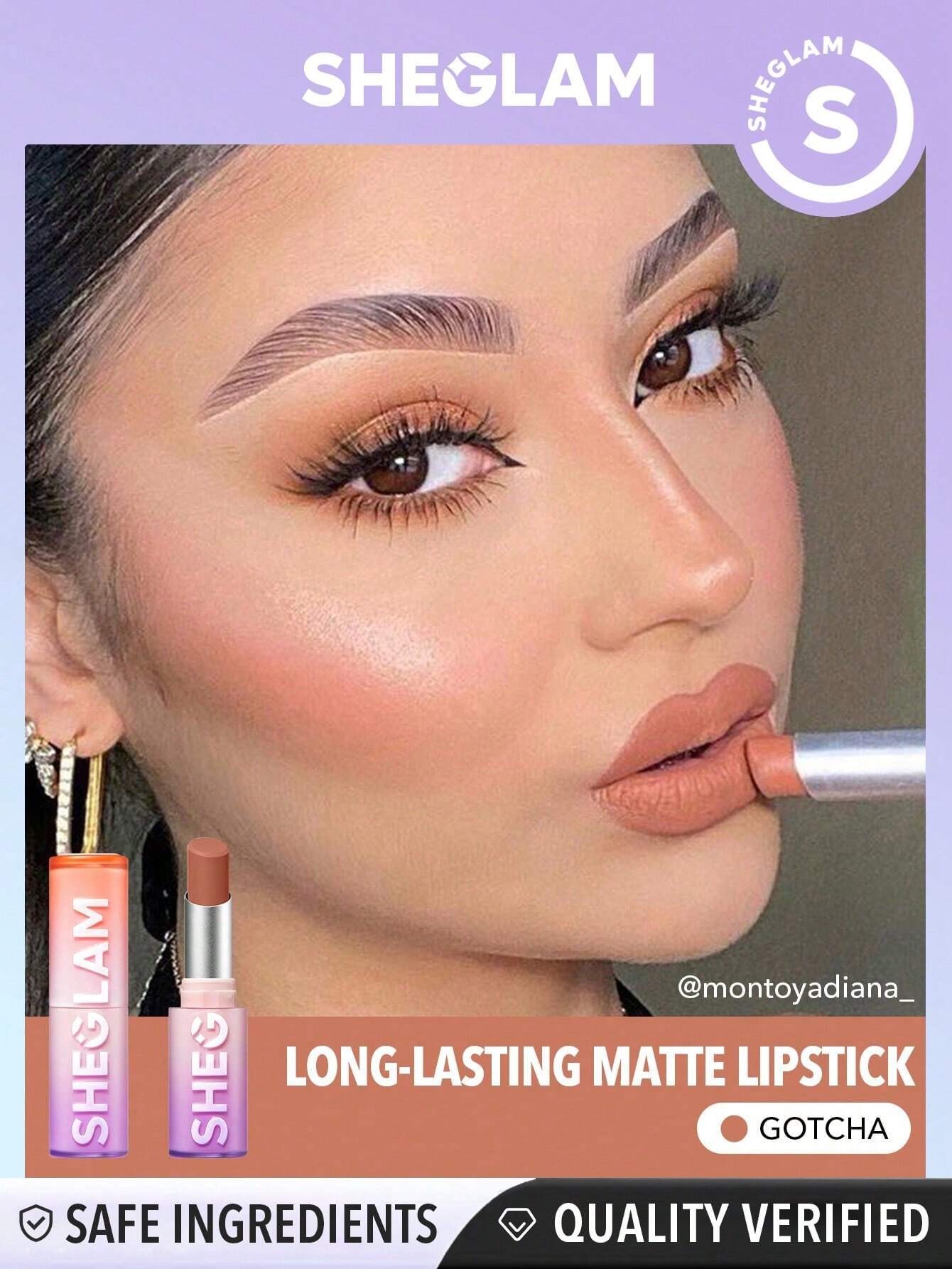  | SHEGLAM Dynamatte Boom Long Lasting Matte Lipstick-Gotcha 20 Colors Creamy Matte Waterproof Lipstick Amazing Non-Stick Cup Transfer-Proof Lipstick Black Friday Sale Gift Lipstick | Brush | SheGlam | OneHub