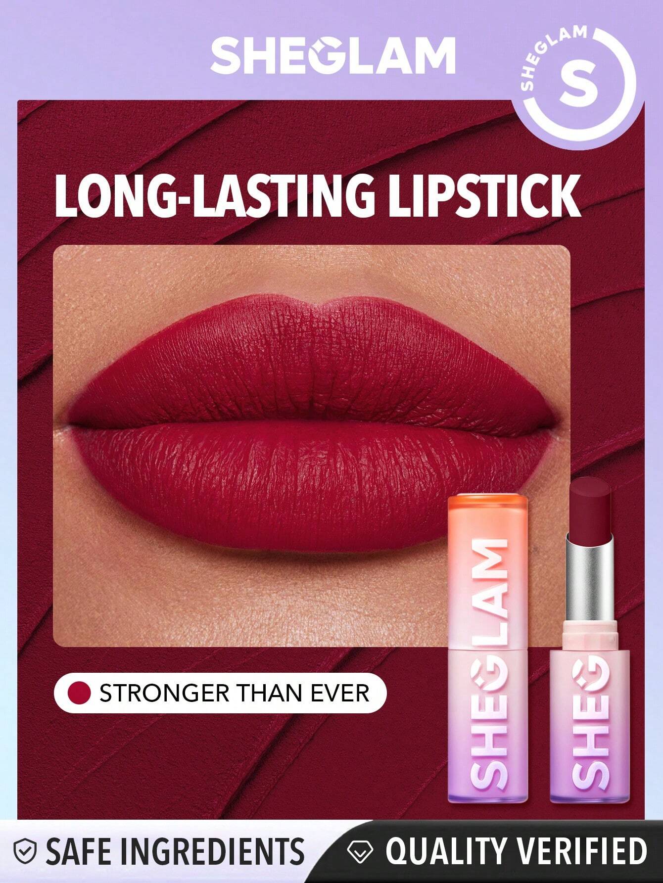  | SHEGLAM Dynamatte Boom Long Lasting Matte Lipstick-Stronger Than Ever 20 Colors Creamy Matte Waterproof Lipstick Amazing Non-Stick Cup Transfer-Proof Lipstick | Brush | SheGlam | OneHub