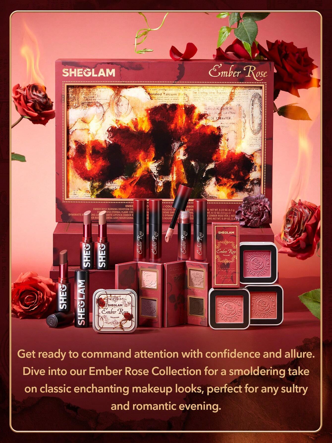  | SHEGLAM Ember Rose Eternal Flame Cream Blush-Love Language Valentines Gift Cream-To-Powder Blush Palette Highly Pigmented Non-Fading Long Lasting Natural Easy To Use Blush Box | Makeup | SheGlam | OneHub