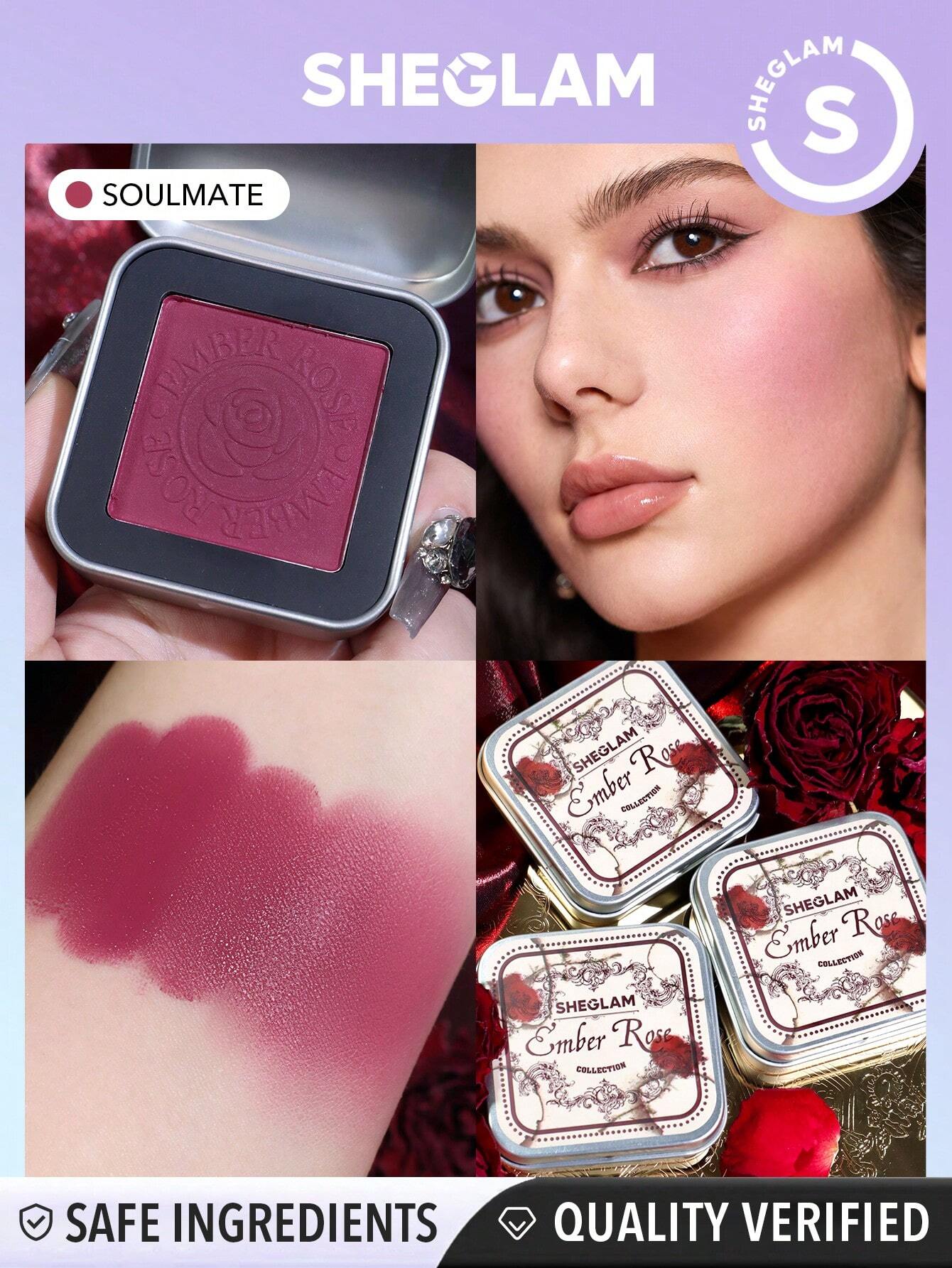  | SHEGLAM Ember Rose Eternal Flame Cream Blush-Soulmate Valentines Gift Cream-To-Powder Blush Palette Highly Pigmented Non-Fading Long Lasting Natural Easy To Use Blush Box | Makeup | SheGlam | OneHub