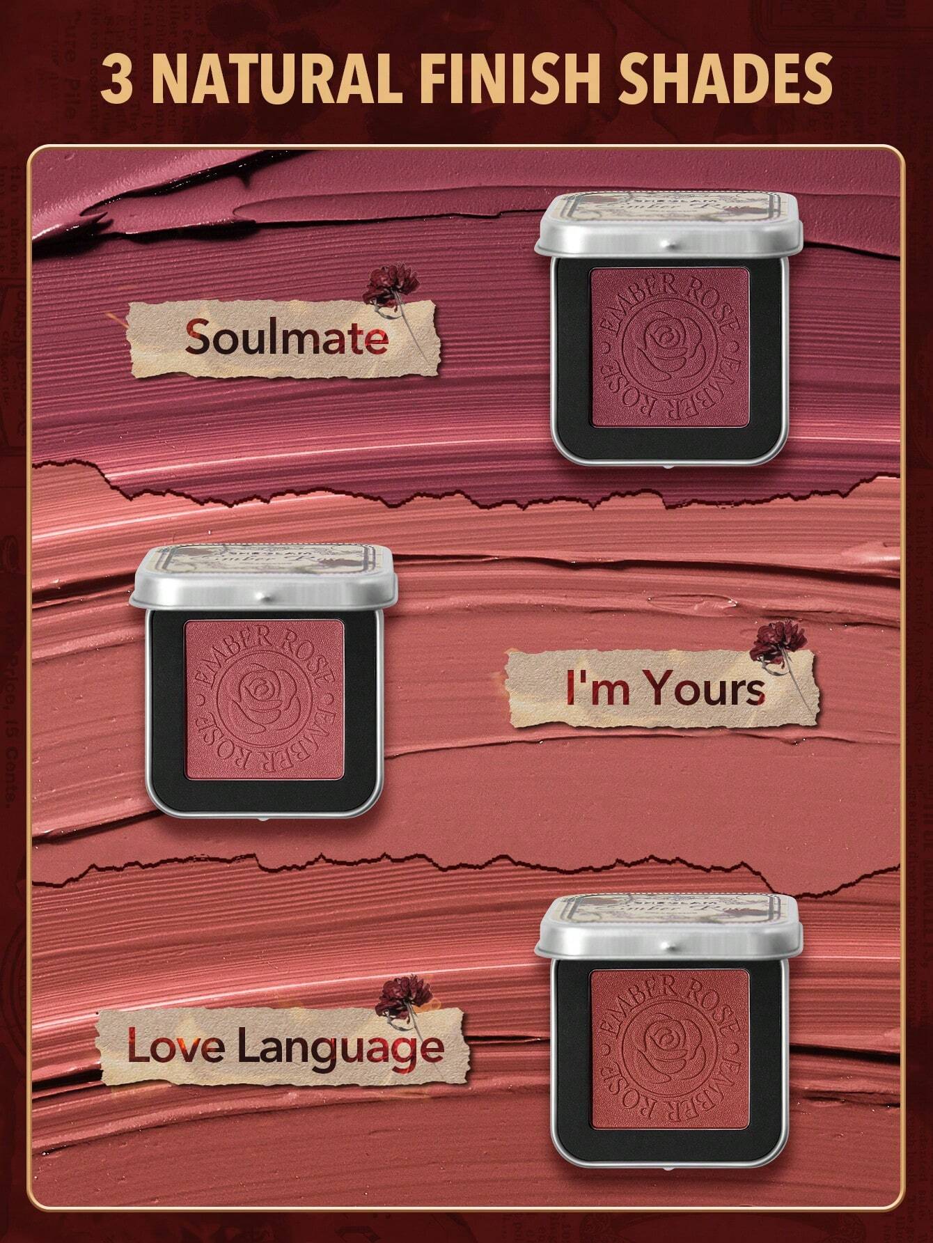  | SHEGLAM Ember Rose Eternal Flame Cream Blush-Soulmate Valentines Gift Cream-To-Powder Blush Palette Highly Pigmented Non-Fading Long Lasting Natural Easy To Use Blush Box | Makeup | SheGlam | OneHub