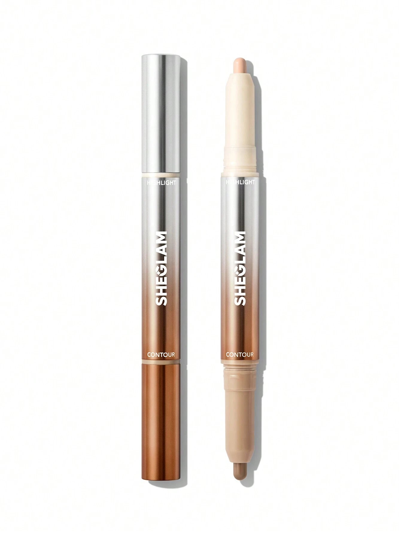 SHEGLAM Fine Line 2-In-1 Nose Contour & Highlight Pen-Umber 2-Color Contour Stick Non-Greasy Long Lasting Natural Highlighter Dual-Use Multi-Use Sculpt Smoothes Fine Lines Creamy