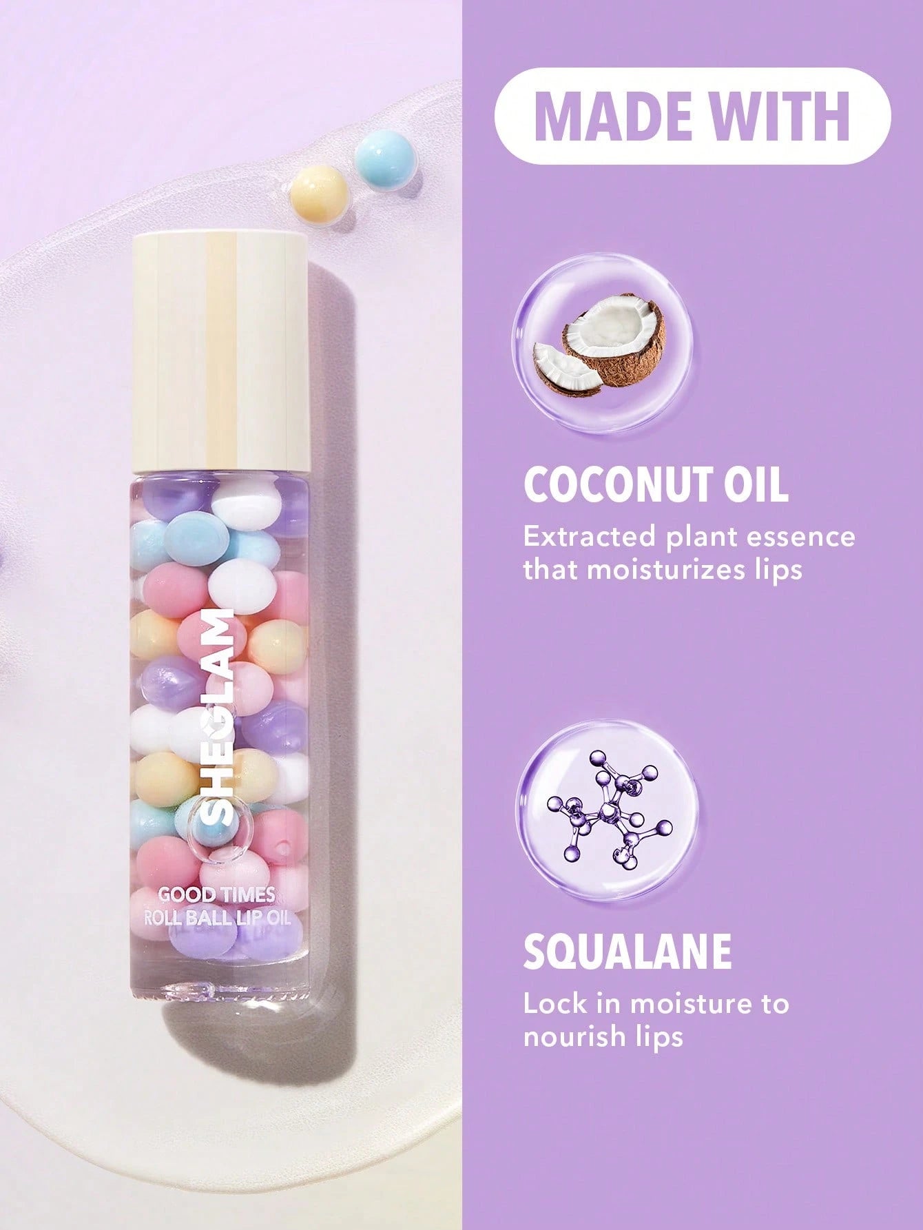  | SHEGLAM Good Times Roll Ball Lip Oil-Life's A Party  Clear Plumping Lip Care High Shine Finish Non Sticky Sleep Mask Moisturizing  Roller Ball Applicator Li Makeup | Brush | SheGlam | OneHub