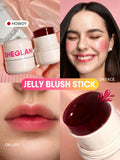 SHEGLAM Jelly-Licious Hydrating Lip & Blush Tint-Howdy 4 Colors Watery Blush Stick Long Lasting Pigment Dual-Use Natural Pigment Jelly Texture Face Makeup