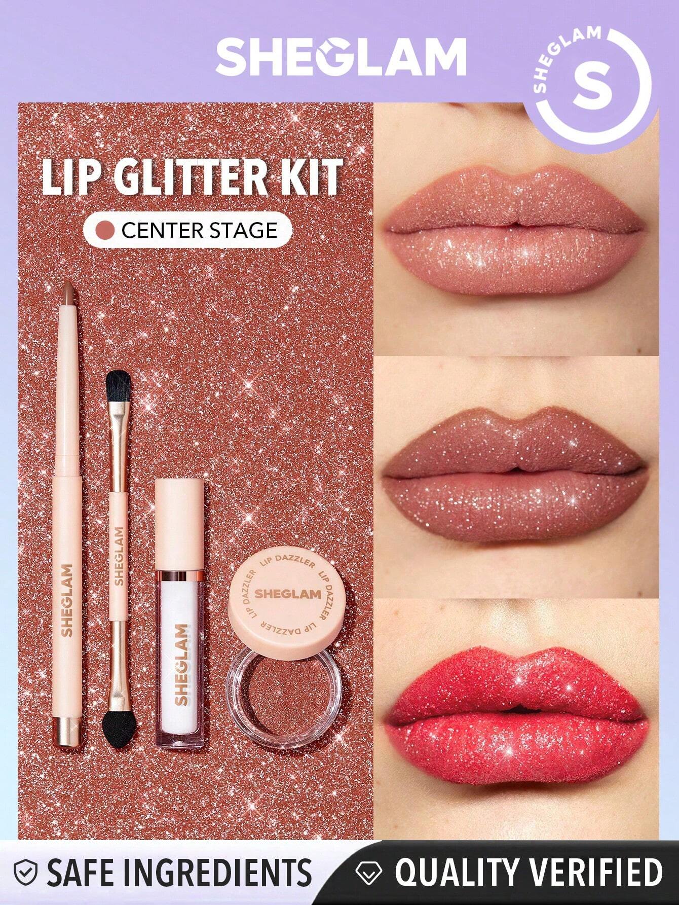  | SHEGLAM Lip Dazzler Glitter Kit-Center Stage Long-Lasting Glitter Lip Gloss Sexy Super Stay Non-Sticky Shiny Liquid Kit Liquid Lipstick Pink Y2K Rosa Liquid Lipstick | Makeup | SheGlam | OneHub