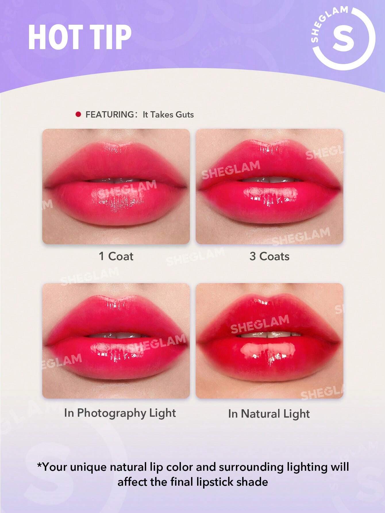 | SHEGLAM Mirror Kiss High-Shine Lipstick-Bold Type 12 Colors High Gloss Shine Glitter Lipstick Moisturizing Reduce Lip Fine Lines Lip Balm Lip Makeup | Makeup | SheGlam | OneHub