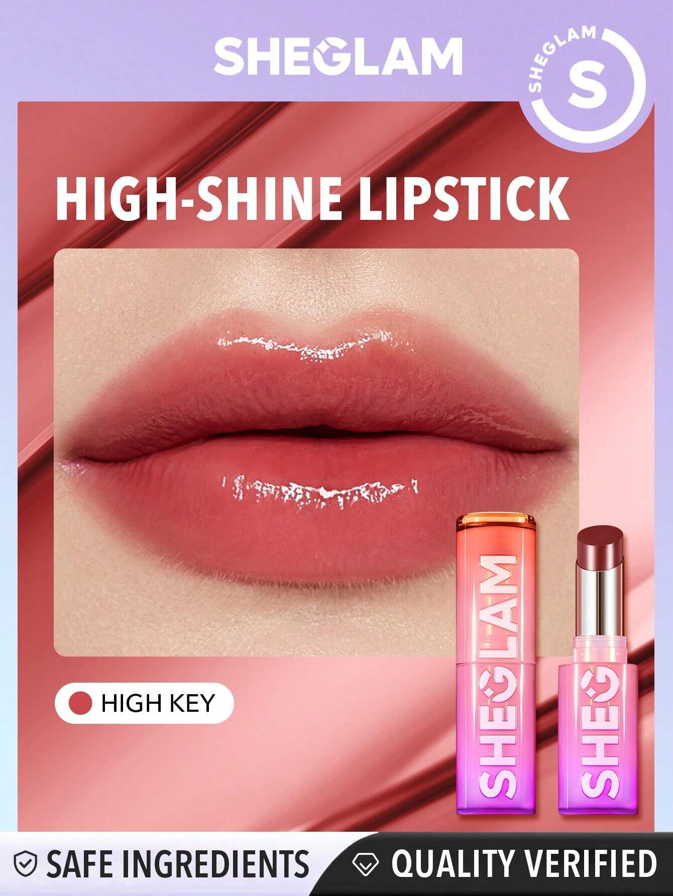 | SHEGLAM Mirror Kiss High-Shine Lipstick-High Key 12 Colors High Gloss Shine Glitter Lipstick Moisturizing Reduce Lip Fine Lines Lip Balm Lip Makeup | Makeup | SheGlam | OneHub