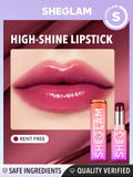 SHEGLAM Mirror Kiss High-Shine Lipstick-Rent Free 12 Colors High Gloss Shine Glitter Lipstick Moisturizing Reduce Lip Fine Lines Lip Balm Lip Makeup