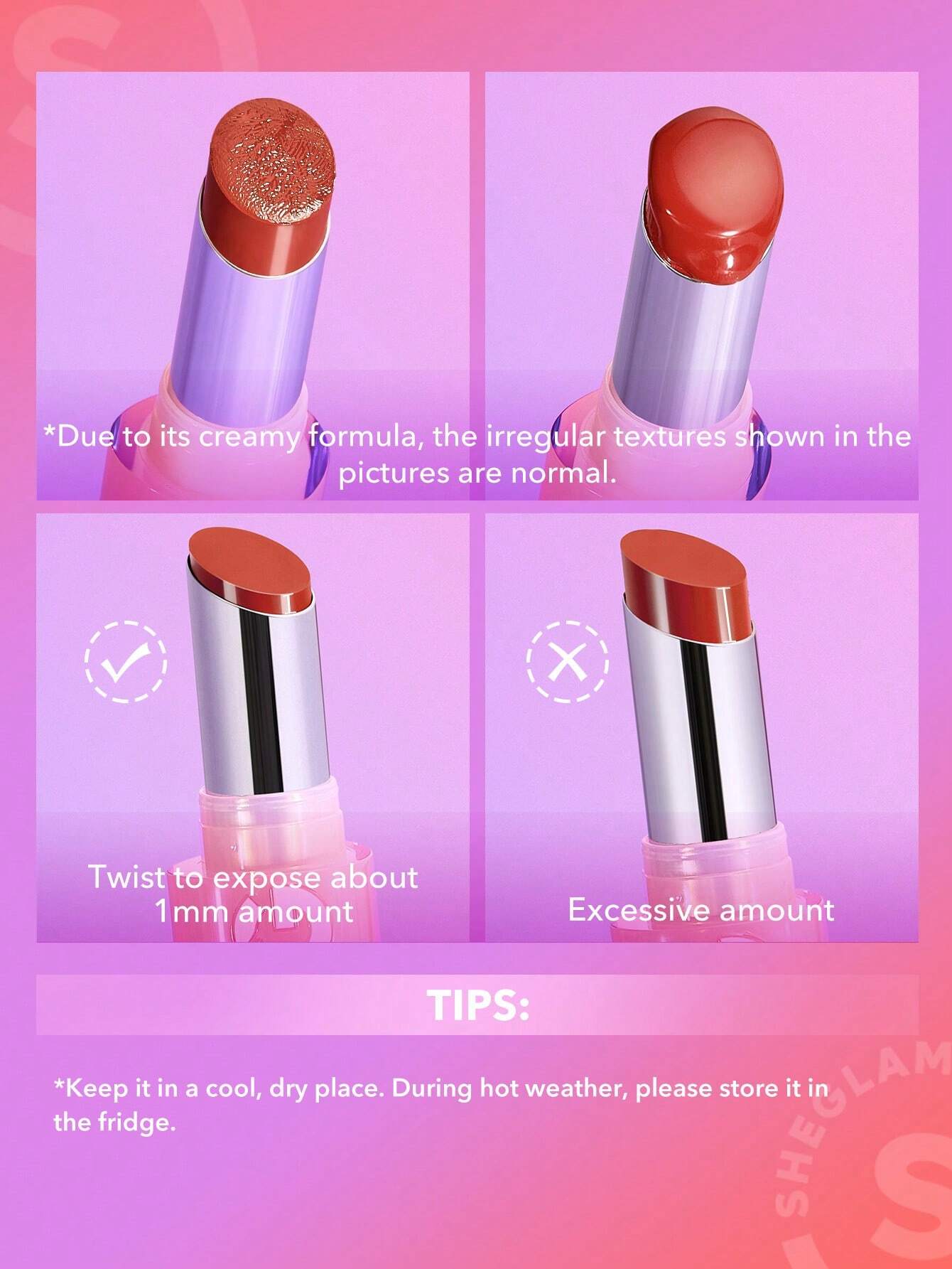  | SHEGLAM Mirror Kiss High-Shine Lipstick-Rule Breaker 12 Colors High Gloss Shine Glitter Lipstick Moisturizing Reduce Lip Fine Lines Lip Balm Lip Makeup | Makeup | SheGlam | OneHub
