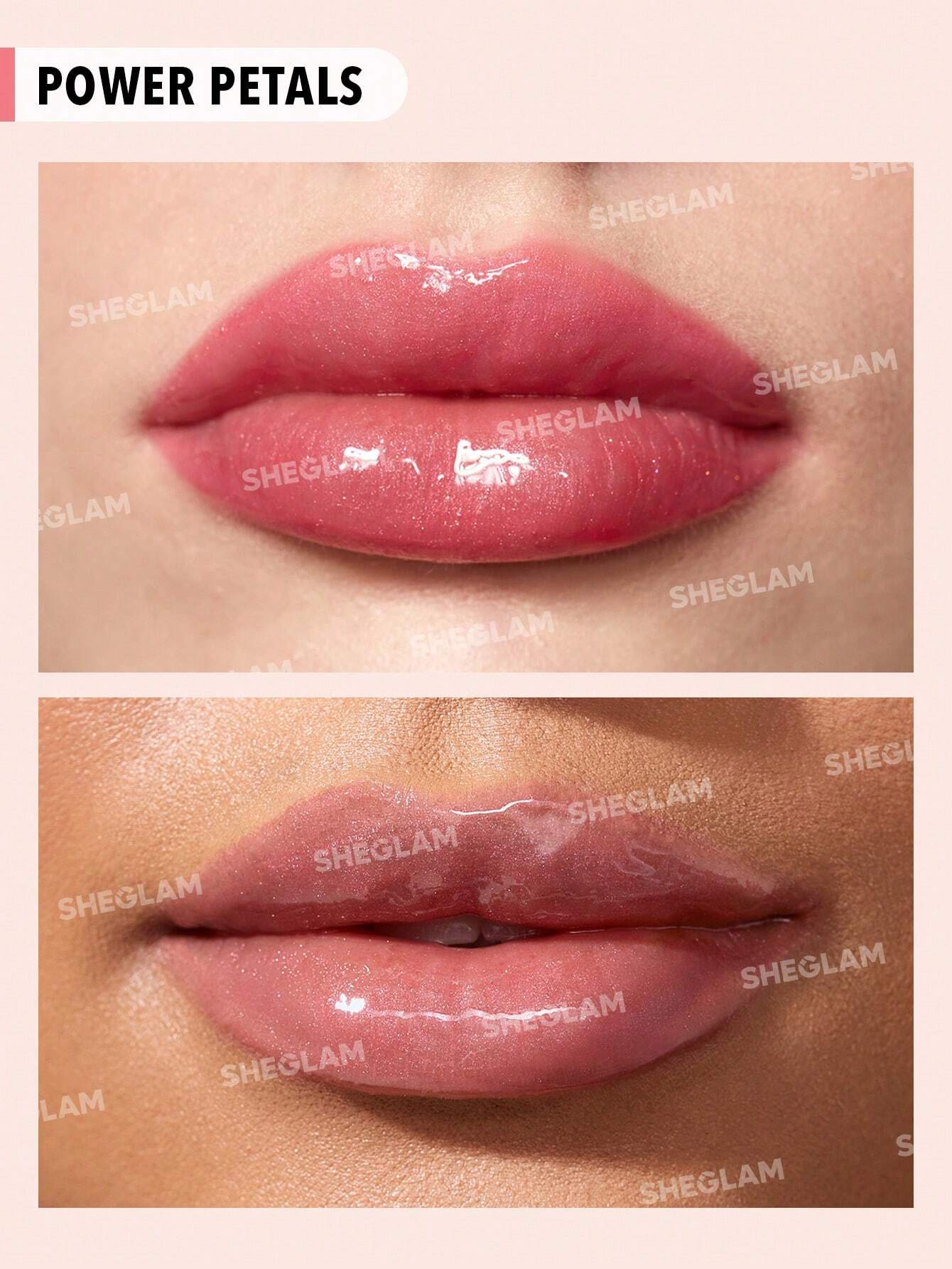  | SHEGLAM Power Bouquet Lip Gloss -Power Petals Shiny Tinted Moisturizing Lip Gloss Plumping Non-Sticky Lip Oil Repairing Cherry Blossom Extract Lip Care | Makeup | SheGlam | OneHub