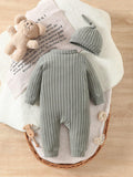  | SHEIN 1pc Baby Boys' Solid Color Fleece Jumpsuit, Soft And Cozy Casual Style Suitable For Autumn Winter Outdoor Play Holiday Daily Home Travel Clothes | Dress | Shein | OneHub