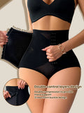 SHEIN 1pc Women High Waist Shapewear Shorts, Firm Control Waist Cincher, Sexy Mesh Butt Lifter Shaping Pants