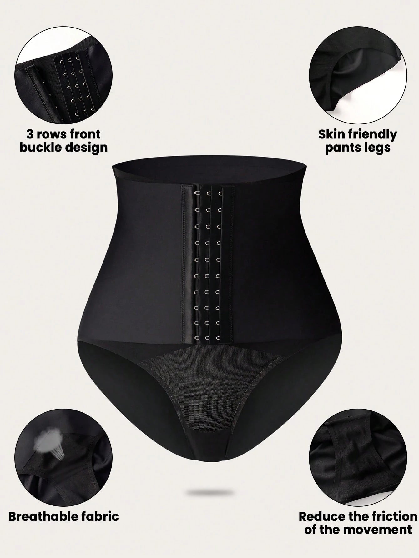 SHEIN 1pc Women High Waist Shapewear Shorts, Firm Control Waist Cincher, Sexy Mesh Butt Lifter Shaping Pants
