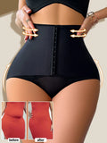 SHEIN 1pc Women High Waist Shapewear Shorts, Firm Control Waist Cincher, Sexy Mesh Butt Lifter Shaping Pants
