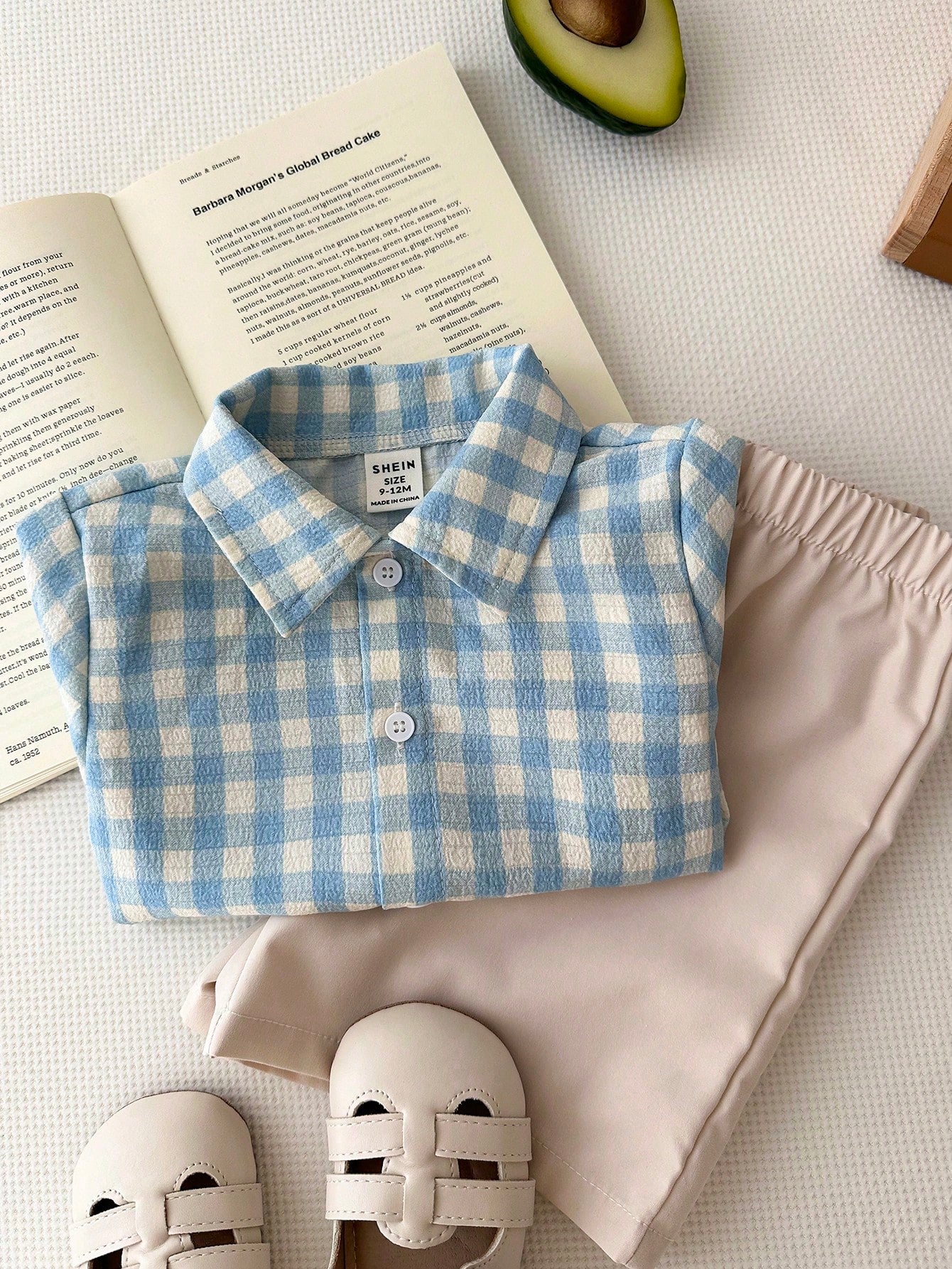 SHEIN 2pcs Baby Boy Cute Blue & White Collar Short Sleeve Top And Shorts Set,Blue And White Striped,Summer,Casual,Family Matching,Wedding,Birthday Party