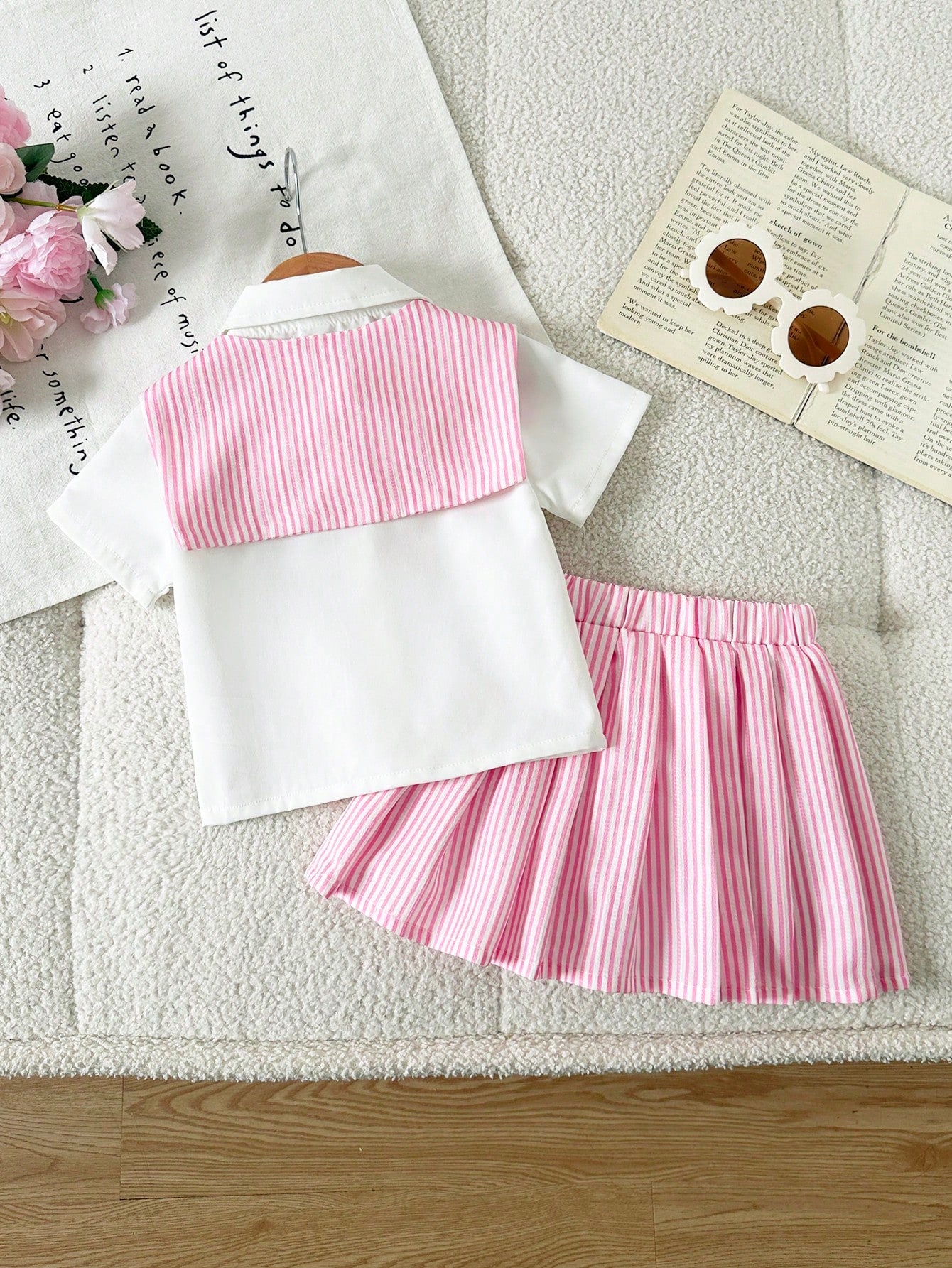  | SHEIN 3pcs/Set Toddler Infant Baby Girls' Embroidered Pony Striped Shirt | Dress | Shein | OneHub