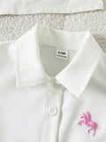  | SHEIN 3pcs/Set Toddler Infant Baby Girls' Embroidered Pony Striped Shirt | Dress | Shein | OneHub