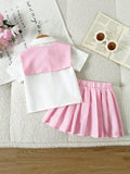  | SHEIN 3pcs/Set Toddler Infant Baby Girls' Embroidered Pony Striped Shirt | Dress | Shein | OneHub