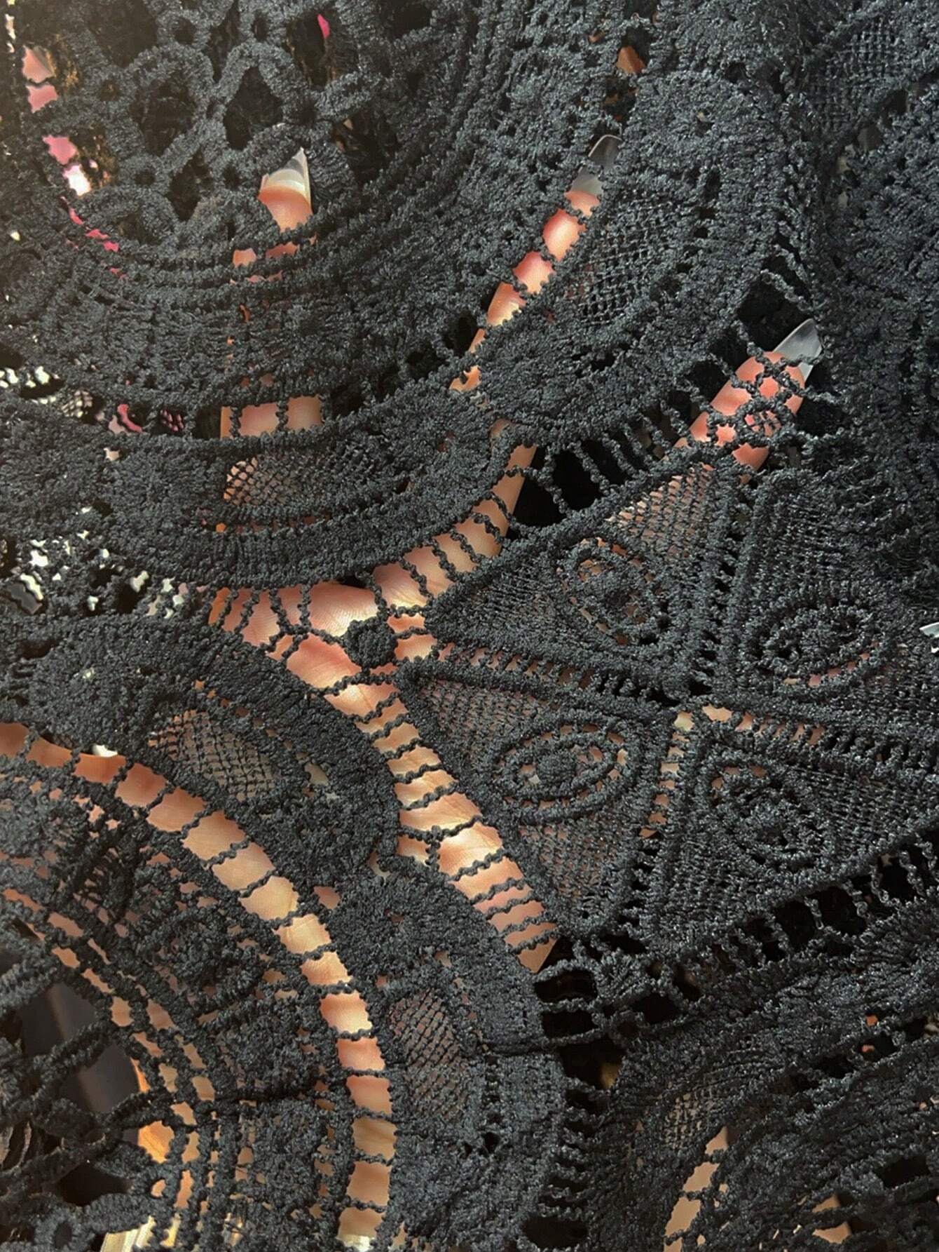  | SHEIN BAE Water-Soluble Flower Positioning Edge Perspective Blouse | Blouse | Shein | OneHub