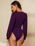  | SHEIN BIZwear Ruched Lantern Sleeve Bodysuit Workwear | Bodysuit | Shein | OneHub