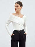  | SHEIN BIZwear Women's Solid Color Asymmetric Neck Wrap T-Shirt | Top | Shein | OneHub
