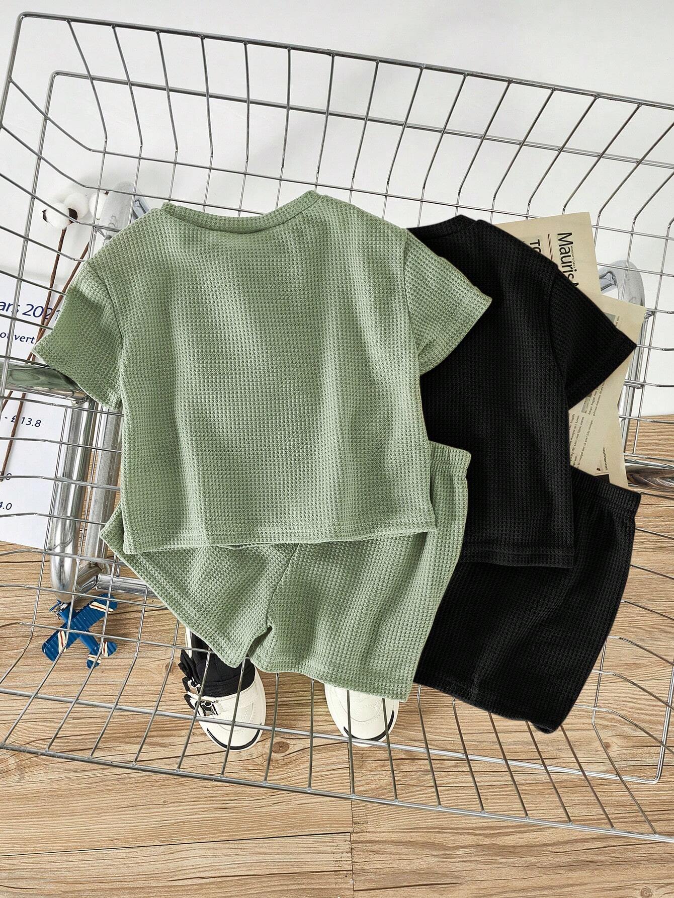  | SHEIN Baby Boy Baby Girl Solid Color Round Neck Oversized Sweater Top And Casual Shorts 4pcs/Set | Dress | Shein | OneHub