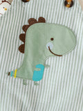  | SHEIN Baby Boy Cartoon Dinosaur Print Tee & Striped Overall Romper | Dress | Shein | OneHub