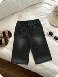 SHEIN Baby Boy Pocket Elastic Waist Casual Everyday Wear Wide Leg Jeans