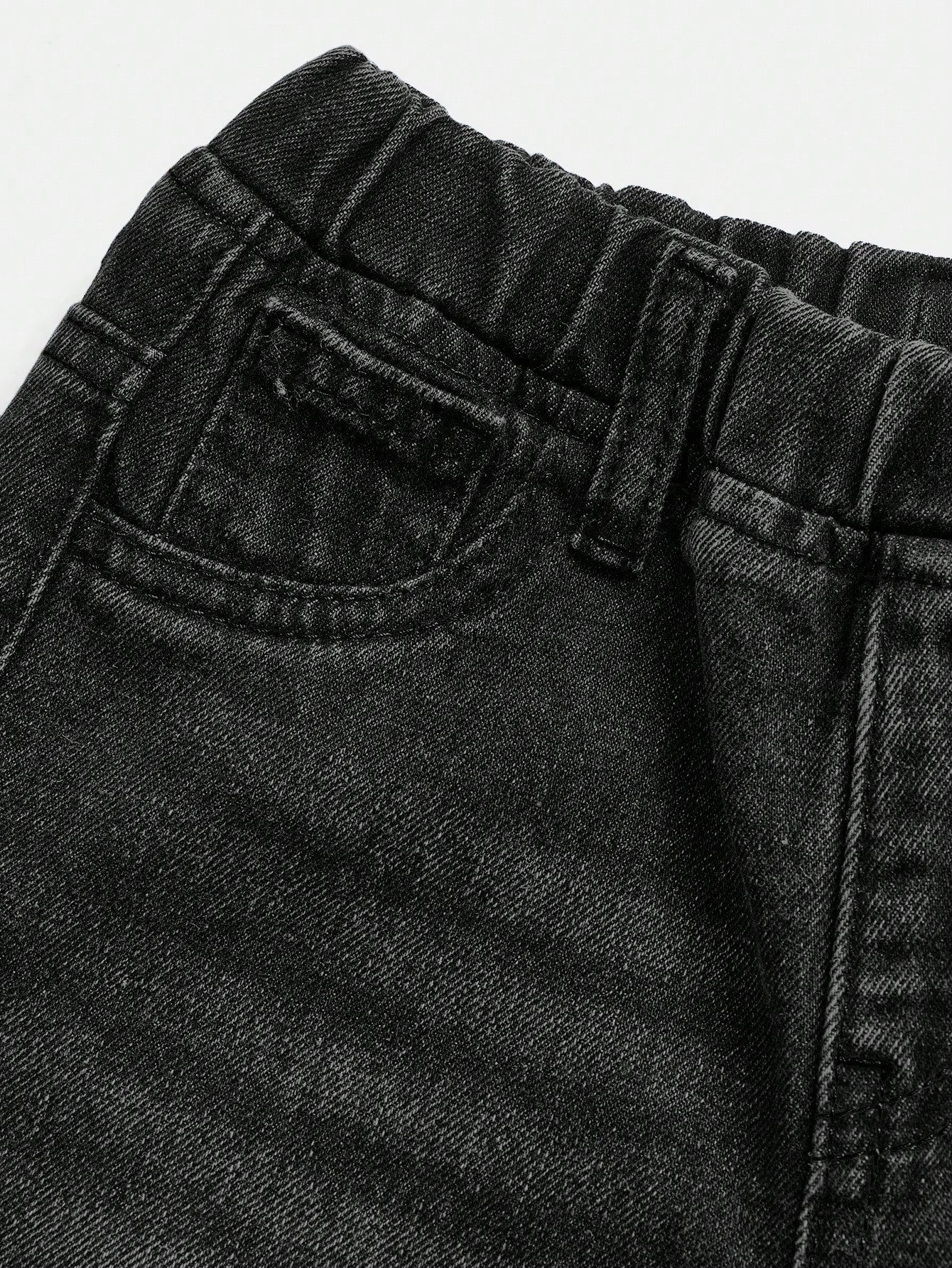 SHEIN Baby Boy Pocket Elastic Waist Casual Everyday Wear Wide Leg Jeans