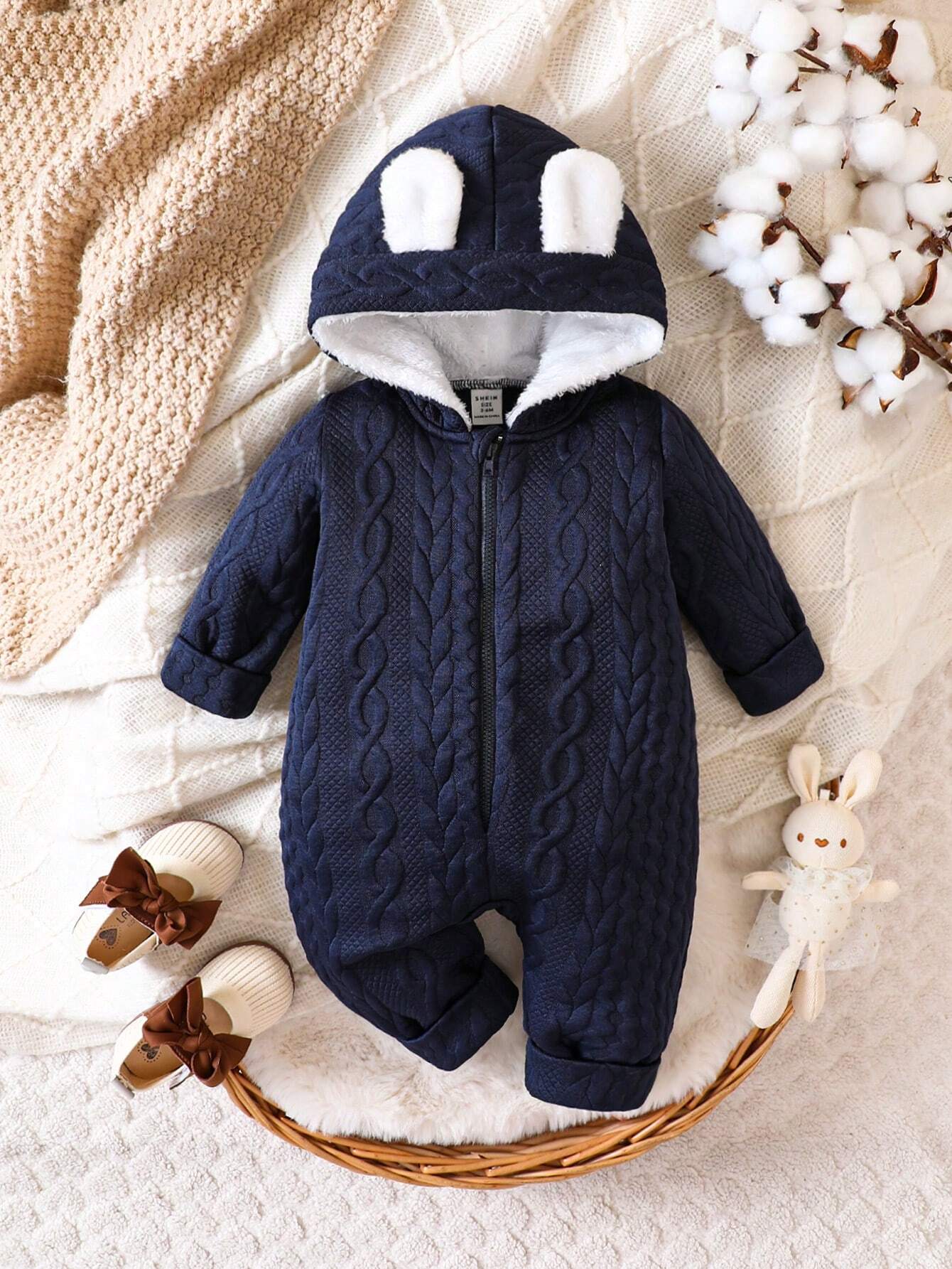  | SHEIN Vintaside Kids Baby Boys' 3d Ear Detail Jumpsuit | Dress | Shein | OneHub