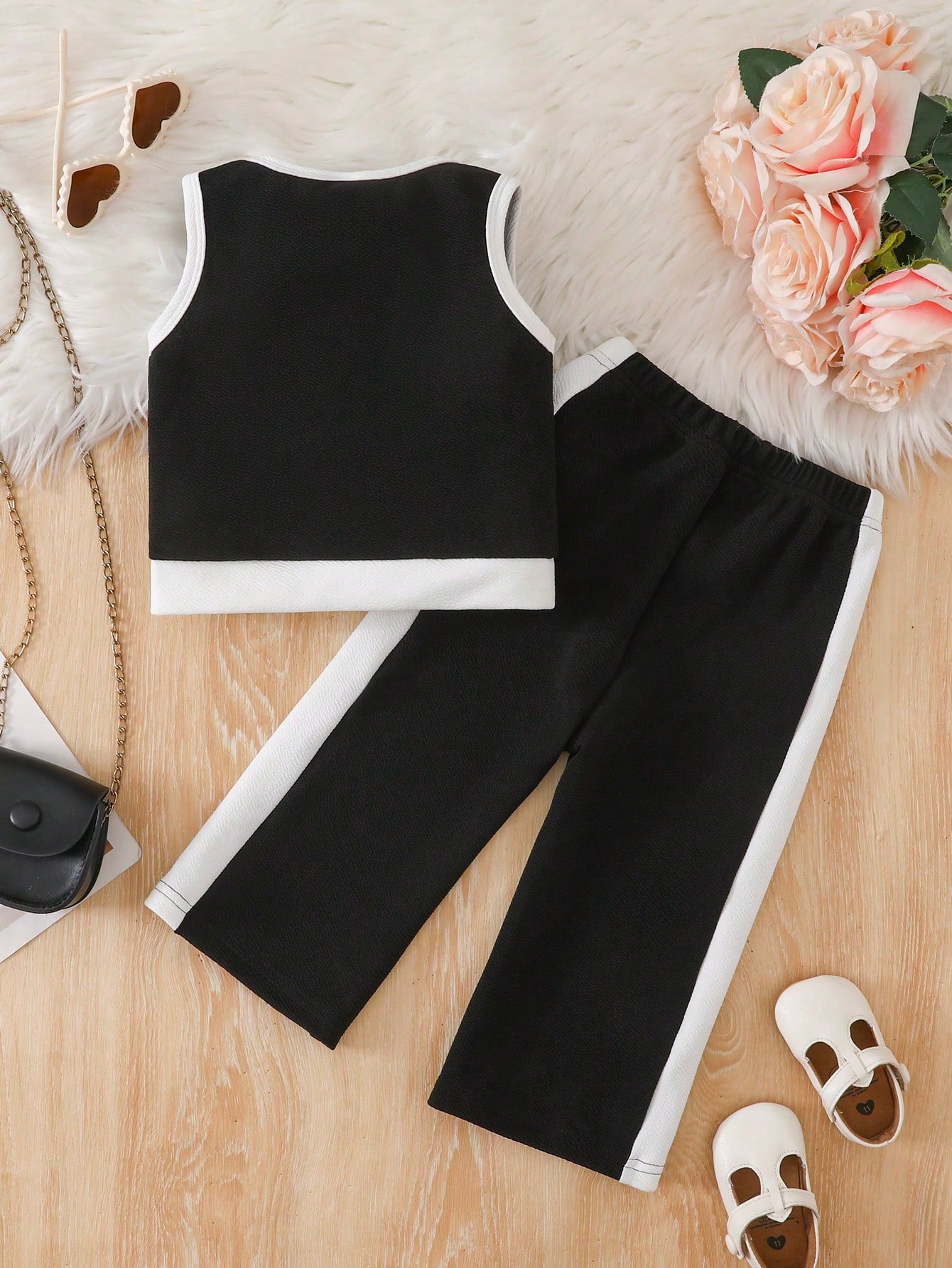  | SHEIN Baby Girl Contrast Color Button Design Casual Vest And Pants Set | Dress | Shein | OneHub