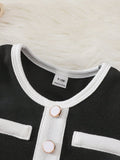  | SHEIN Baby Girl Contrast Color Button Design Casual Vest And Pants Set | Dress | Shein | OneHub