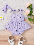  | SHEIN Baby Girl Heart Print Cami Combo Bodysuit Dress & Headband | Dress | Shein | OneHub