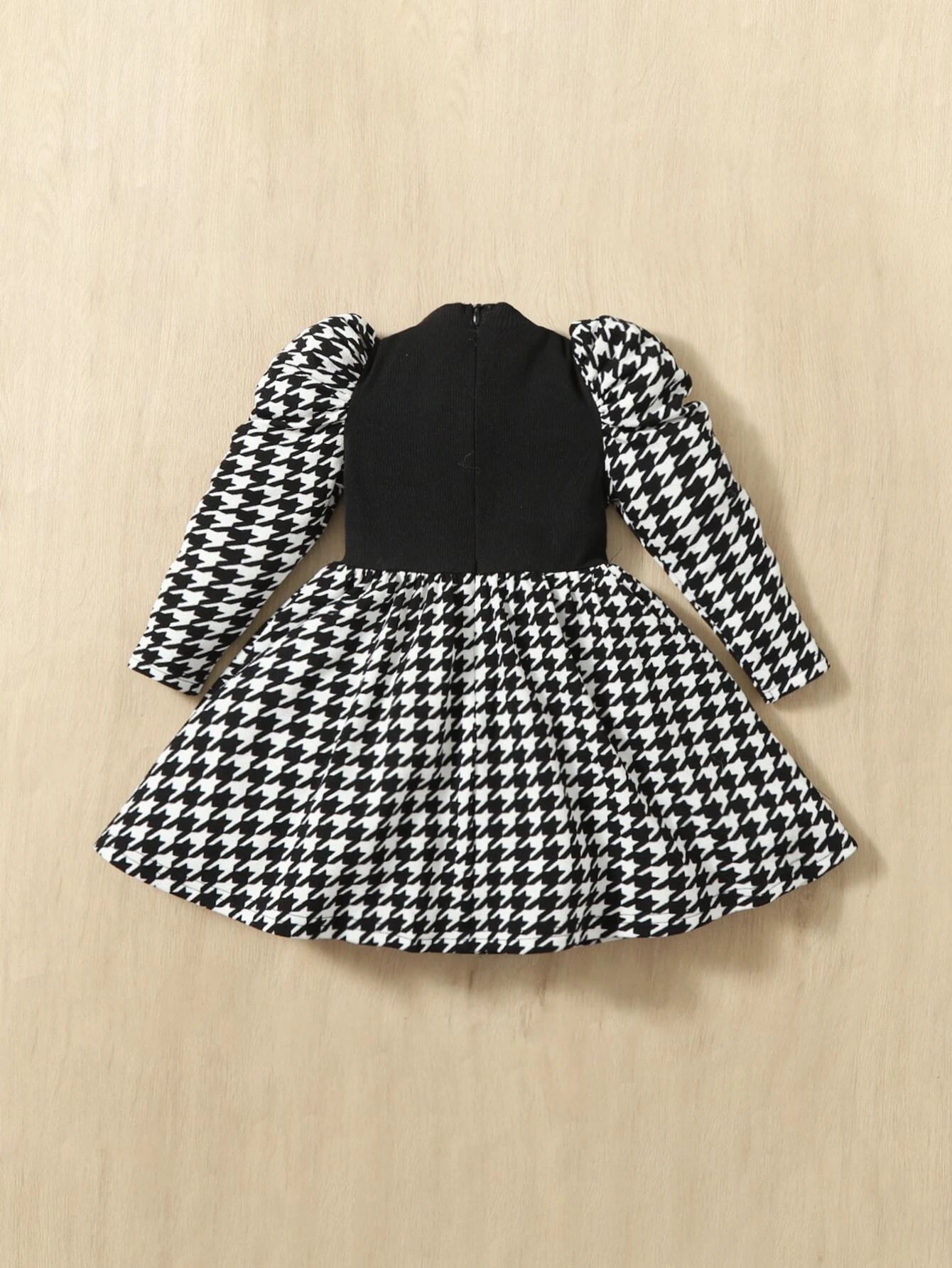  | SHEIN Baby Girl Houndstooth Puff Sleeve Dress | Dress | Shein | OneHub