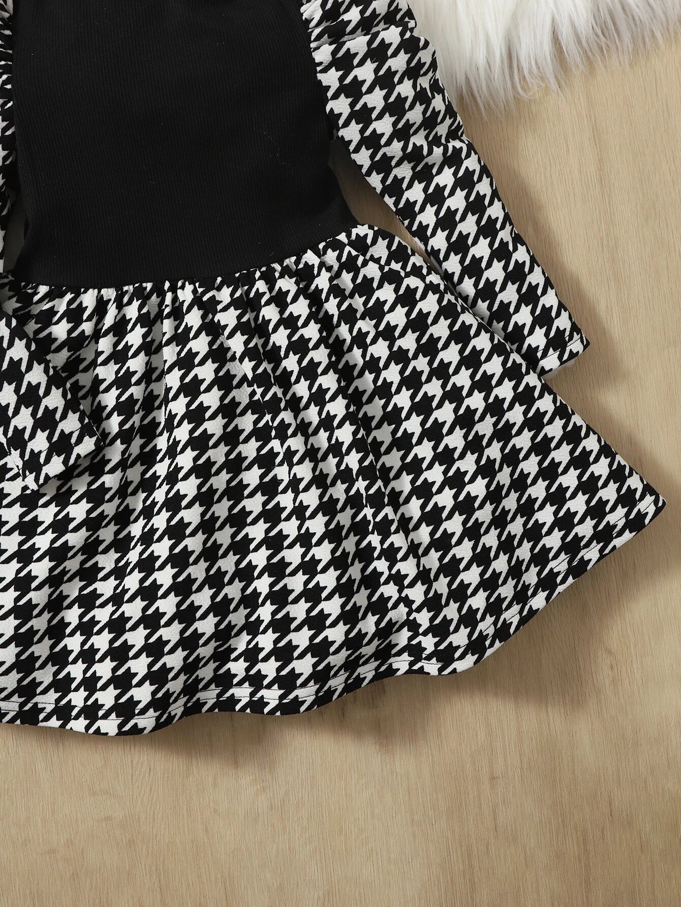  | SHEIN Baby Girl Houndstooth Puff Sleeve Dress | Dress | Shein | OneHub
