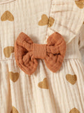  | SHEIN Baby Girl Newborn Heart Print Ruffle Trim Bow Front Romper & Accessory Headband | dress | Shein | OneHub
