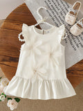  | SHEIN Baby Girls' Summer Cap Sleeve Dress, Ruffled Collar Adds Soft & Cute Vibe | Dress | Shein | OneHub