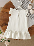  | SHEIN Baby Girls' Summer Cap Sleeve Dress, Ruffled Collar Adds Soft & Cute Vibe | Dress | Shein | OneHub