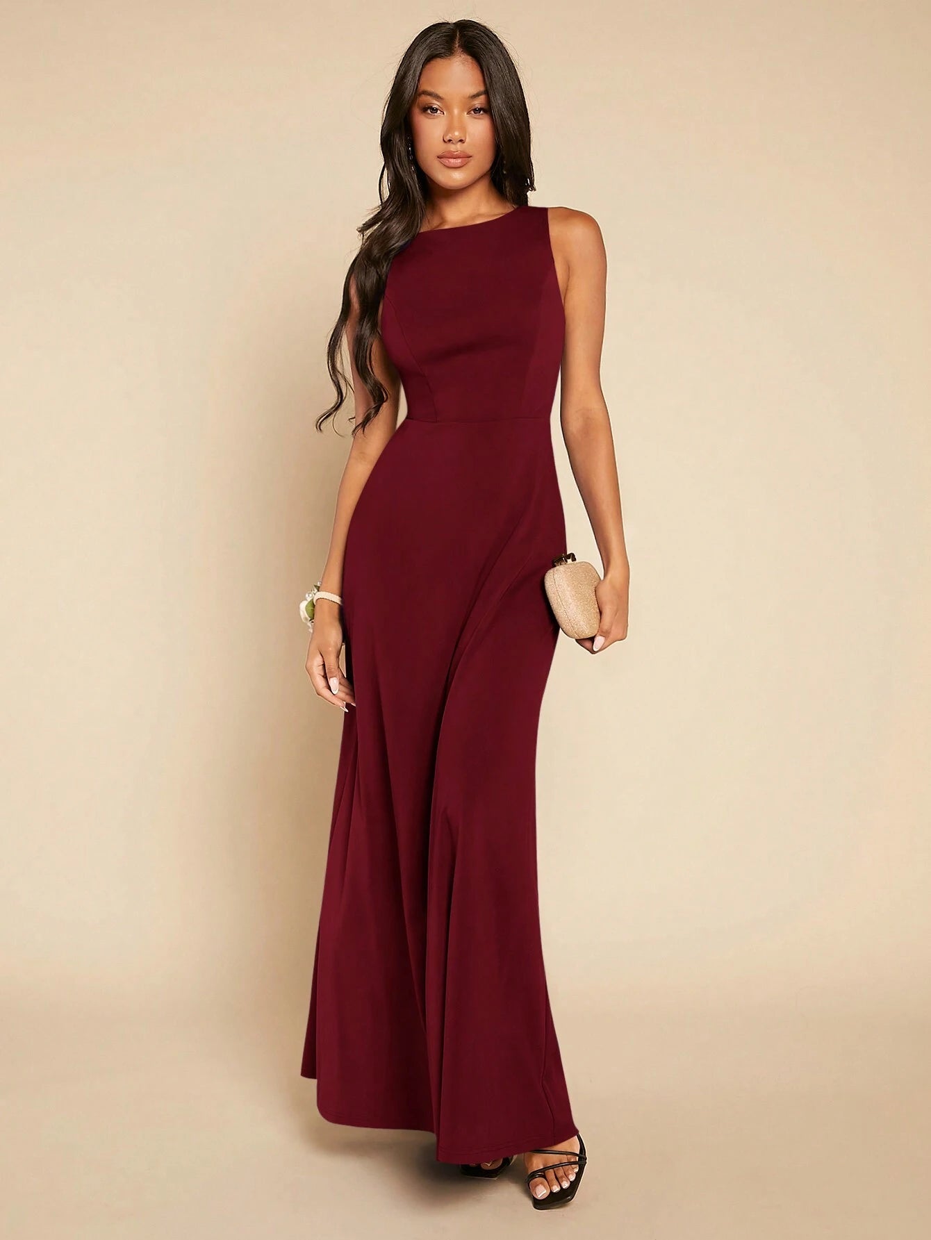 shein burgundy maxi dress SHEIN Belle Plus Size Burgundy Winter Elegant Formal Evening Prom Embroidered Lace Sequin Satin Ruched Off Shoulder Flare Sleeve Split Fishtail Maxi Dress,Train