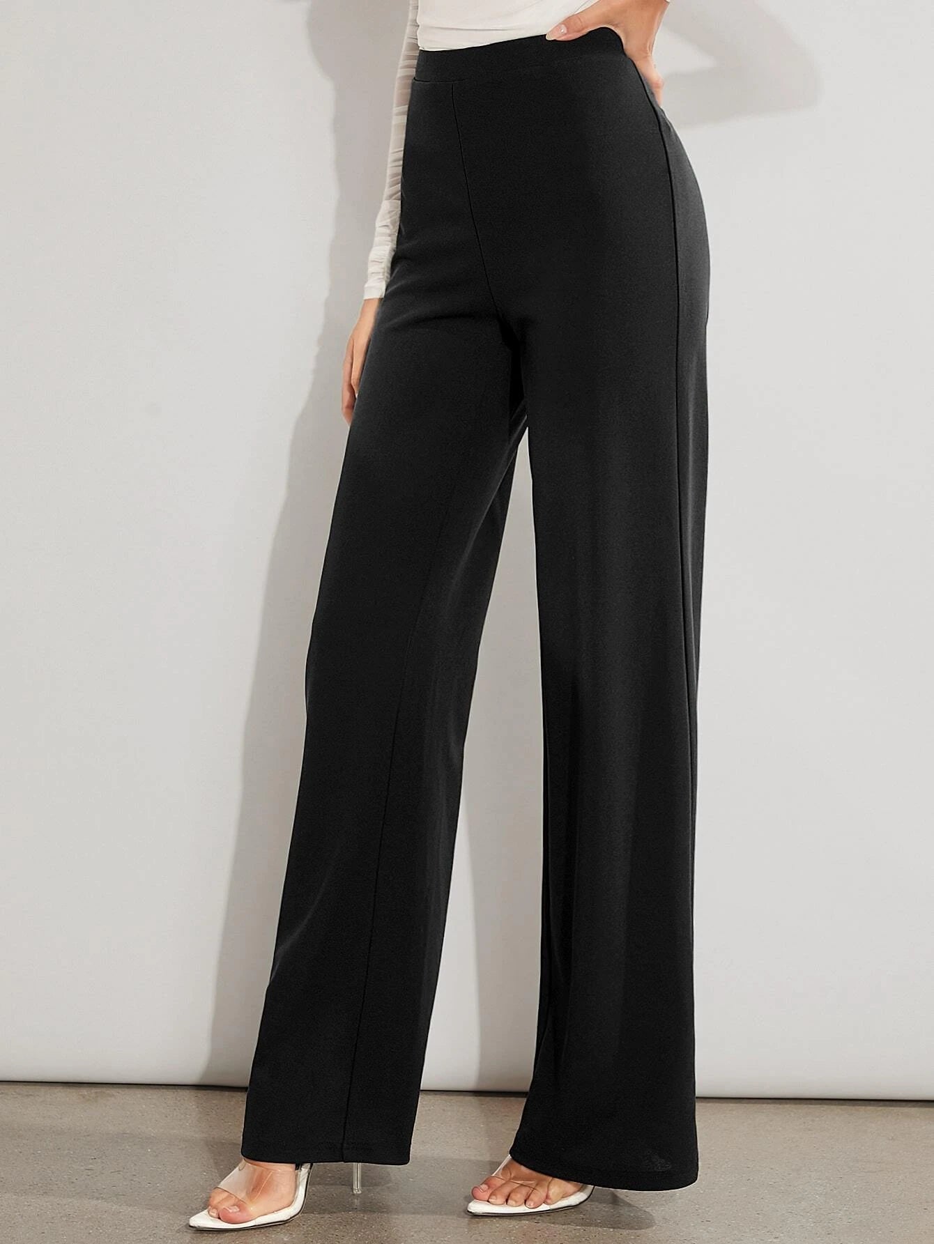  | SHEIN Clasi Solid High Waist Wide Leg Pants Bootcut Wide Leg Pants Dress Pants | Pants | Shein | OneHub