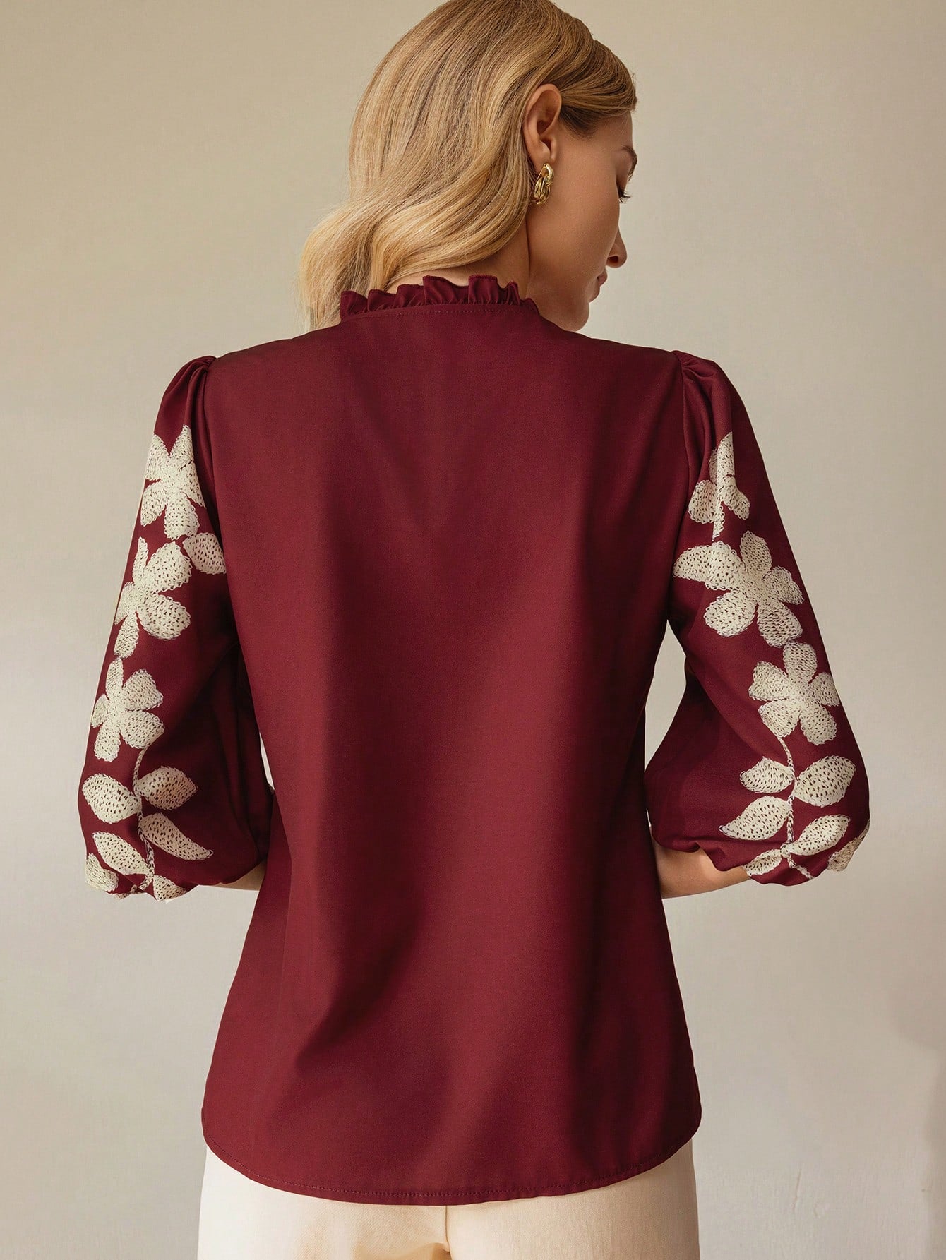  | SHEIN Clasi Women's Elegant Commuting Floral Print Puff Sleeve Blouse | Blouse | Shein | OneHub