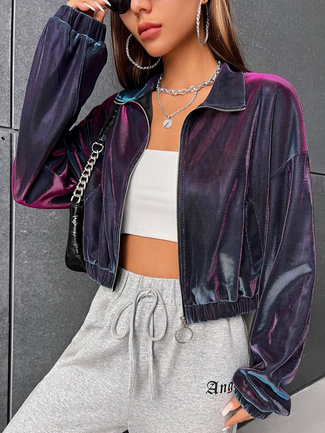  | SHEIN Coolane Colorblock Drop Shoulder Zipper Jacket | Jacket | Shein | OneHub