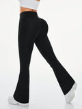 SHEIN Daily&Casual Women's Solid Color Flare Activewear Pants
