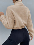 SHEIN Drop Shoulder Zip Up Jacket Fall Winter Cloth For Women